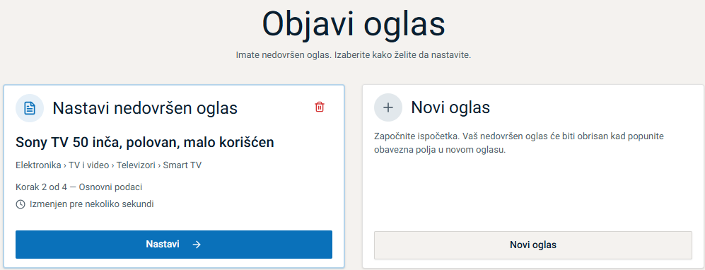 Prompt za nastavak sa postojećim draftom